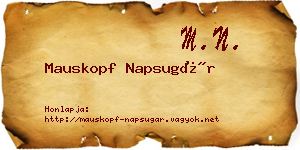 Mauskopf Napsugár névjegykártya
